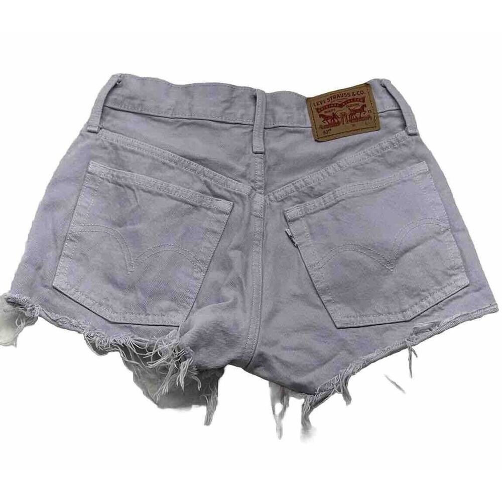Levis Womens 501 Original High Rise Jean Shorts Size 24 Washed Gray Lilac - Picture 5 of 10
